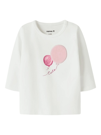 Name It | T-shirt Girls Naime Longsleeve Cloud Dancer