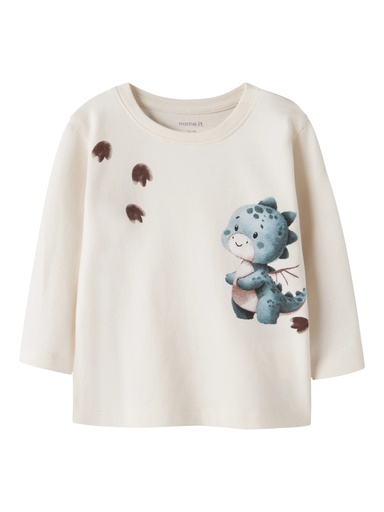 Name It | T-shirt Boys Karse Longsleeve Antique White