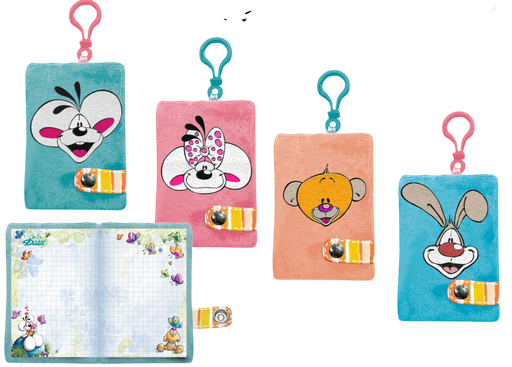 [588705] Diddl | Notitieboek Mini Pluche met Sleutelhanger Assortiment