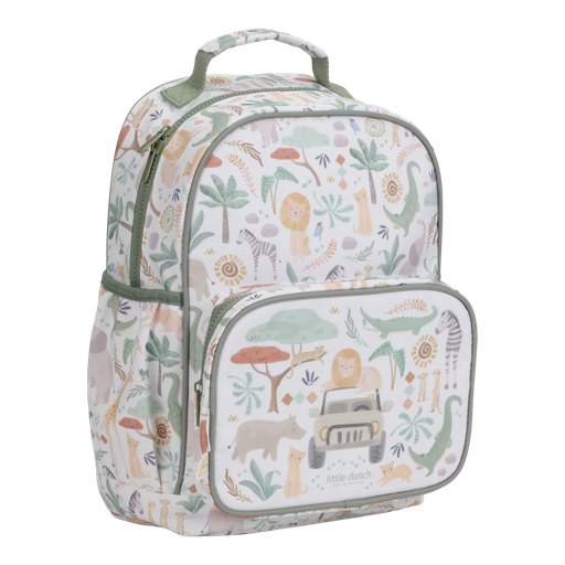 [589057] Little Dutch | Rugzak Safari Friends Groen 24x18x40cm