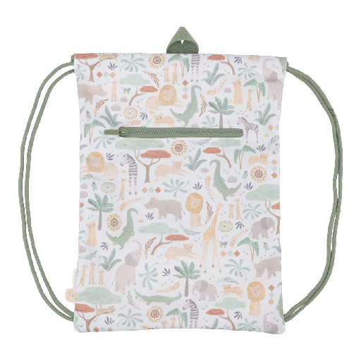 [589060] Little Dutch | Turnzak Safari Friends Groen 30x40cm