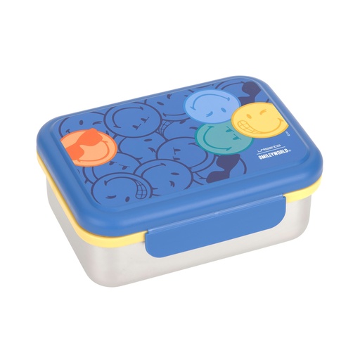 [589132] Laessig | Brooddoos SmileyWorld® Lunchbox Stainless Steel  Electric Blue 