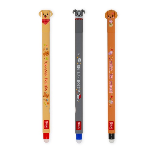 [589145] Legami | Balpen Fur-ever friends Erasable Gel Pens 3pack 