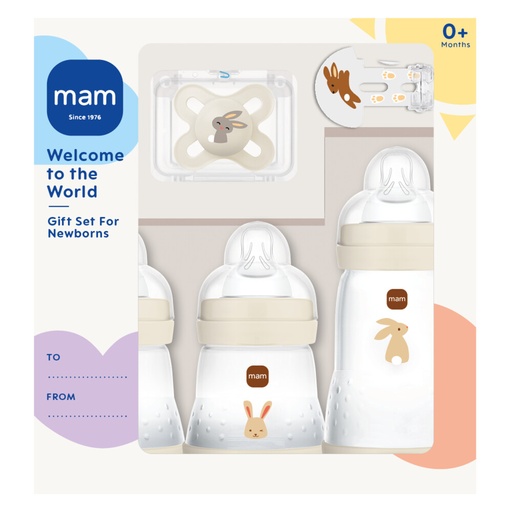 [589334] MAM | Starterset Welkom 3xFles/1xFopspeen/1xFopspeenketting Uni 