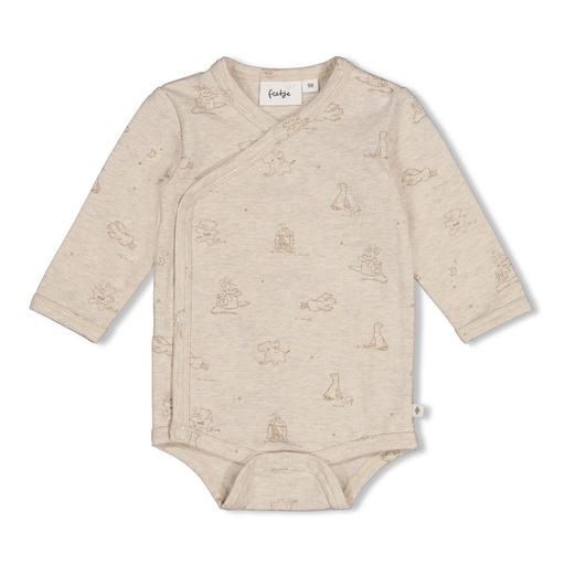 Feetje | Body Uni The Cuddle Company Overslag Longsleeve Taupe Melange