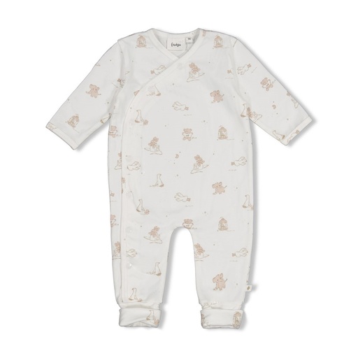 Feetje | Kruippak Uni The Cuddle Company Overslag Longsleeve Off White