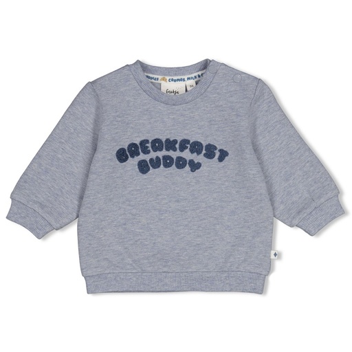 Feetje | Sweater Boys Breakfast Buddy Blauw Melange