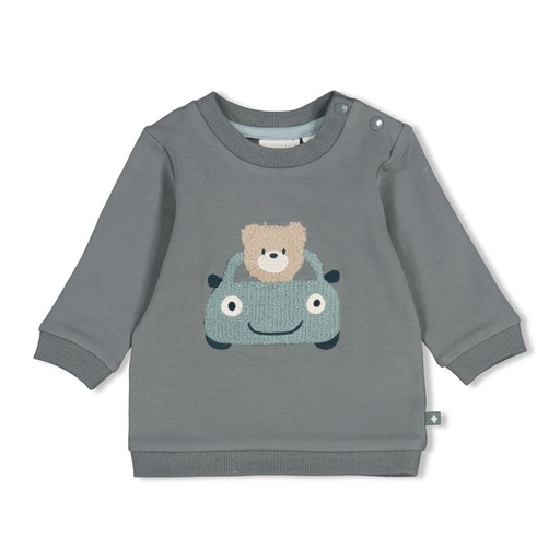 Feetje | Sweater Boys Beep Beep Zeegroen