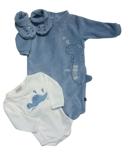 Picco Mini | Giftset Outfit Pyjama/Body/Pantoffels Faded Denim