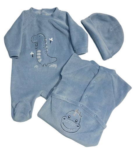 Picco Mini | Pyjama/Muts Dino Faded Denim 2-delig