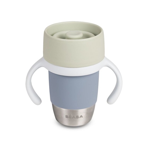 [590792] Beaba | Drinkbeker Kiezel Click and Drink Oefenbeker  Inox