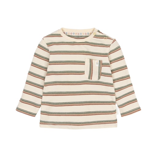 Little Dutch | T-shirt Boys Safari Friends Longsleeve Stripes Vanilla