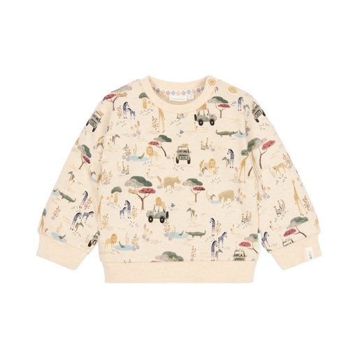 Little Dutch | Sweater Boys Safari Friends Adventure Vanilla