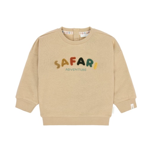 Little Dutch | Sweater Boys Safari Friends Warm Taupe