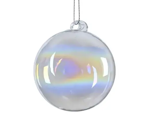 [591377] Decoris | Kerstbal Glas Iridiscent Swirl Ø8cm