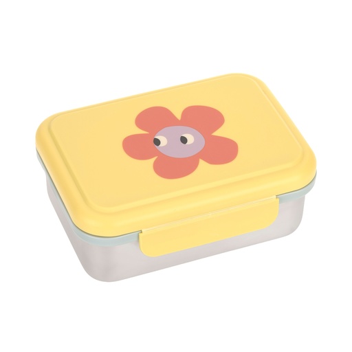 [591424] Laessig | Brooddoos Happy Trails Lunchbox Stainless Steel Flower Geel