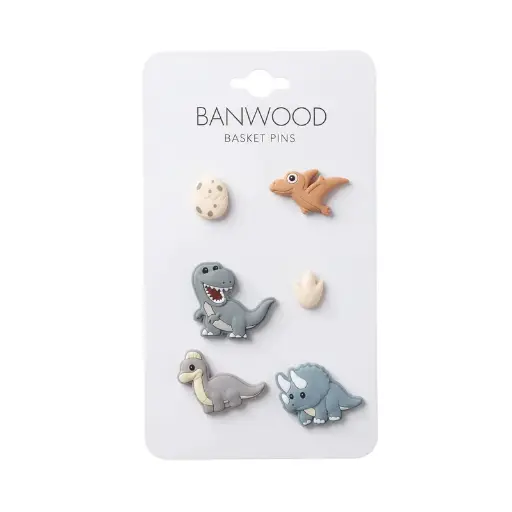 [591514] Banwood | Decoratie vr Mand Basket Pin Dinosaurs