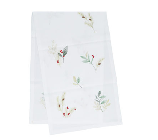 [591708] Gisela Graham | Tafelloper Embroidered Sprigs