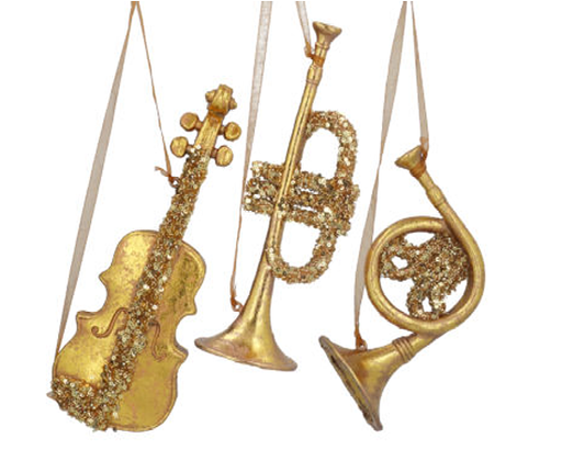 [591728] Gisela Graham | Hangfiguur Trumpet/Violin/French Horn Acrylic Gold Assortiment