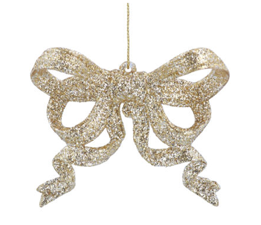 [591737] Gisela Graham | Hangfiguur Glitter Bow Acrylic Gold                     