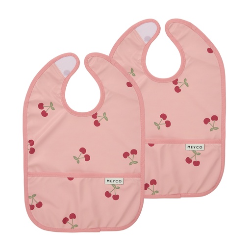 [592039] Meyco | Slabbetje met Kruimelvanger Cherry Soft Rose Roze 2-pack