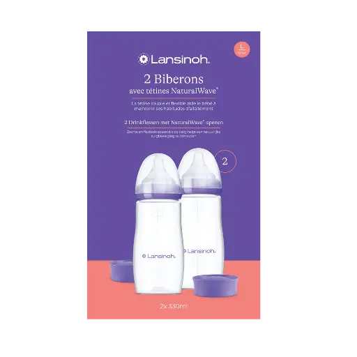 [592089] Lansinoh | Breedhalsfles met NaturalWave Speen 330 ml 2-pack