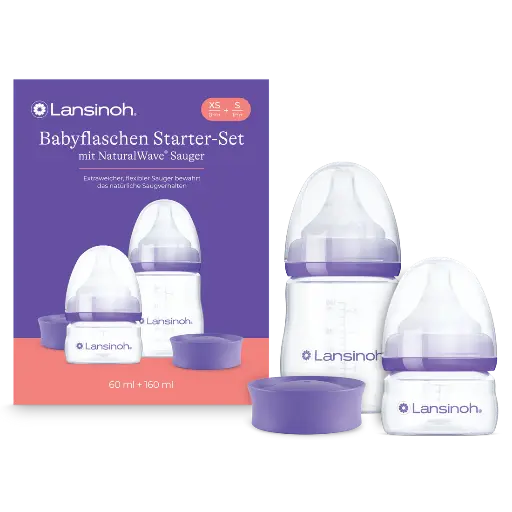 [592090] Lansinoh | Starterset Newborn Breedhalsfles met Naturalwave Speen 60+160ml 2-pack