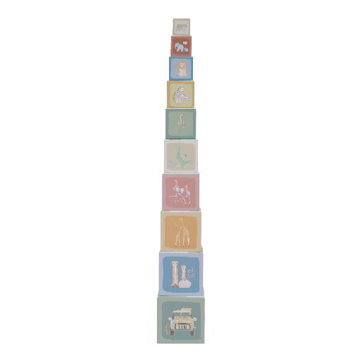[592175] Little Dutch | Stapelpyramide Safari Friends Stapeltoren Hout