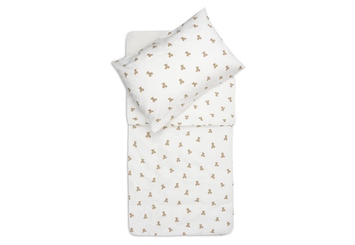 [592270] Jollein | Donsovertrek + Sloop Mini Teddy Bear Wit/Bruin 100x140cm 