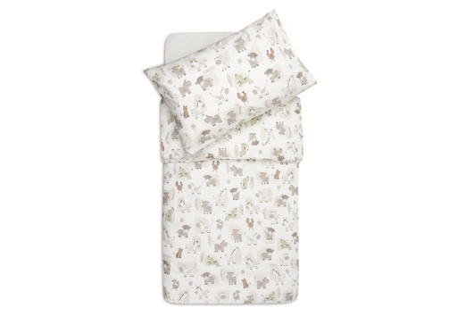 [592273] Jollein | Donsovertrek + Sloop Barn Buddies Ecru/Bruin 100x140cm 