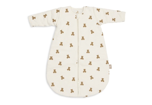 [592295] Jollein | Slaapzak Mini Teddy Bear Waffle met Afritsbare Mouwen Wit/Bruin 60cm 