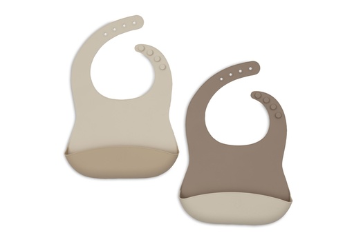 [592377] Jollein | Slabbetje Natural Shades Siliconen Bruin 2-pack