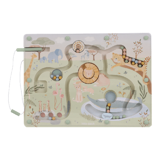 [592485] Little Dutch | Educatief Speelgoed Safari Friends Magnetisch Doolhof