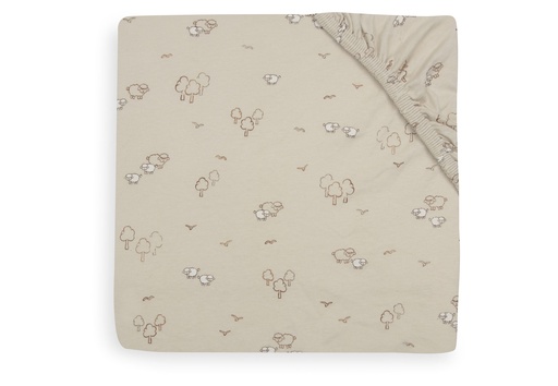 [592551] Jollein | Hoeslaken Woolly Jersey Zand 60x120cm