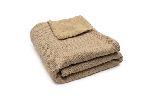 [592590] Jollein | Deken Ledikant Hazel/Fluffy Sprinkle Knit Bruin 100x150cm 