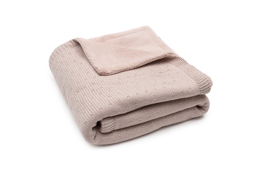 [592591] Jollein | Deken Ledikant Rose/Fluffy Sprinkle Knit Silk Roze 100x150cm 