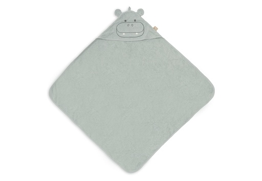 [592608] Jollein | Badcape Hippo Happy Badstof Groen 75x75cm