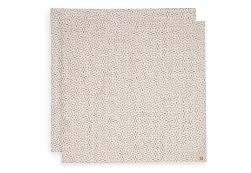 [592635] Jollein | Tetra Doek Soft Plumes Ecru/Bruin 115x115cm  2-pack