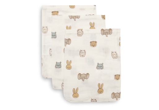 [592638] Jollein | Washandje Jollies Ecru 15x20cm 3-pack