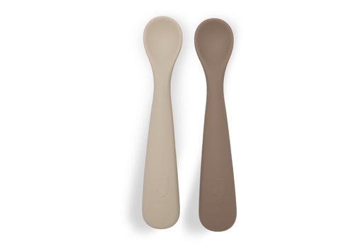 [592660] Jollein | Bestek Lepels Natural Shades Siliconen Bruin 2-pack