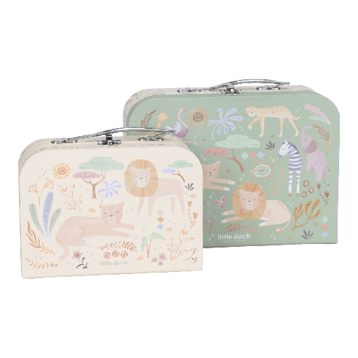 [592723] Little Dutch | Kofferset Safari Friends Groen 2-delig