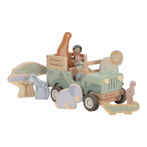[592737] Little Dutch | Speelset Safari Friends Jeep met Dieren Hout