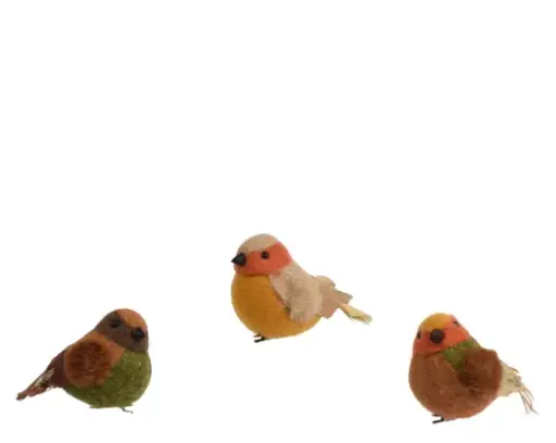 [592751] Decoris | Beeld Vogel Wol 7x10x7cm Assortiment 