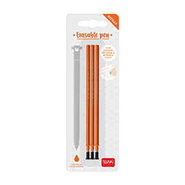 [593219] Legami | Balpen Vulling Refill for Erasable Pen Gel Schrijfdikte:0,7mm Oranje 3-pack 