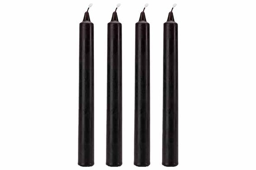[593375] Cosy & Trendy | Kaars Blood Dripping Zwart 2x2xH20cm 4-pack