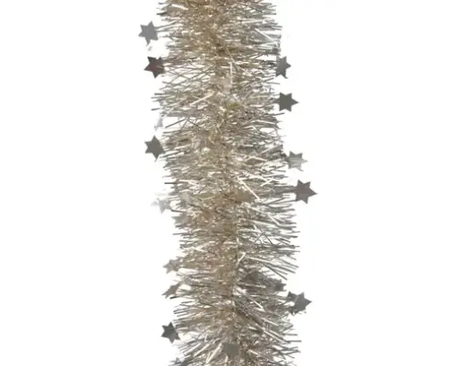 [593453] Decoris | Slinger Guirlande Pet Lametta Star Tinsel Parel Ø9x270cm