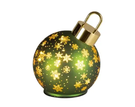 [593513] Lumineo | Lamp Led Draaiend Glas Groen/Warm Wit Ø14x18cm