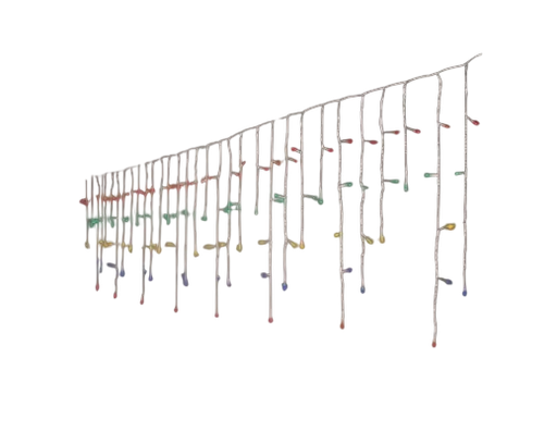 [593776] Lumineo | Verlichting Led Icicle Twinkle In/Outdoor 490 Leds Transparant/Multicolor Snoer Transparant 750x50cm