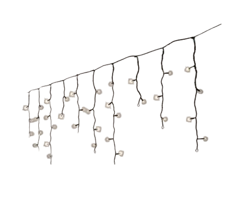 [593790] Lumineo | Verlichting Led Icicle Twinkle In/Outdoor Zwart/Warm Wit 750x50cm