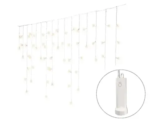 [593902] Lumineo | Verlichting Led Durawise Icicle Twinkel Effect 8 Functie Wit/Warm Wit 700x75cm Buiten